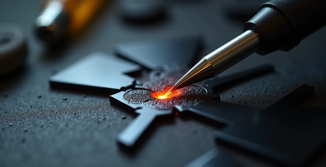 Technique de réparation d'une fissure sur carénage ABS avec fer à souder